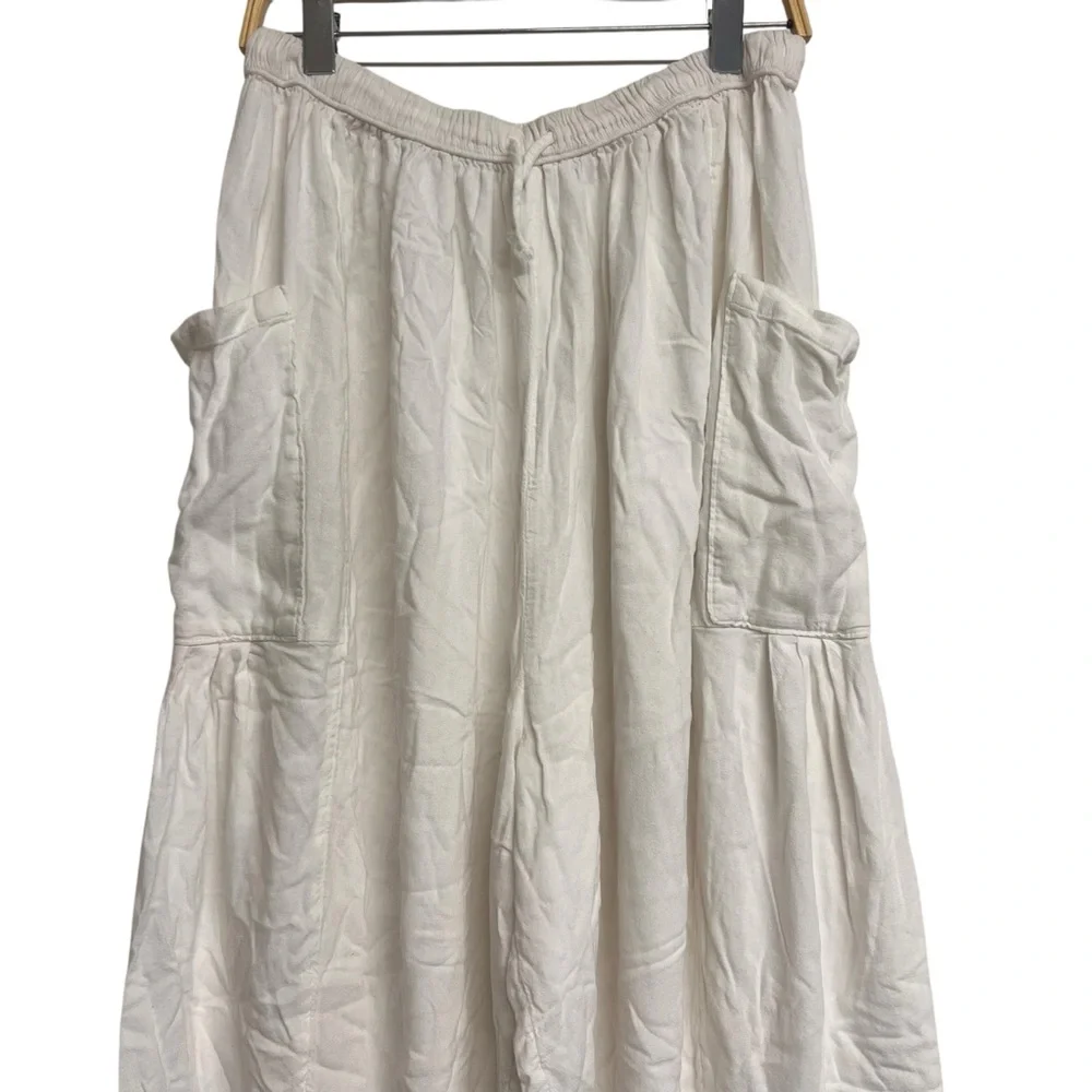 Free People Quinn White Linen Blend Harem Pants Womens Size Large - Picture 3 of 8